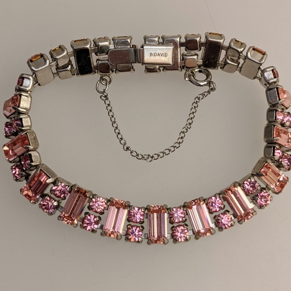 B. David Pink Rhinestone Bracelet - Picture 2 of 4